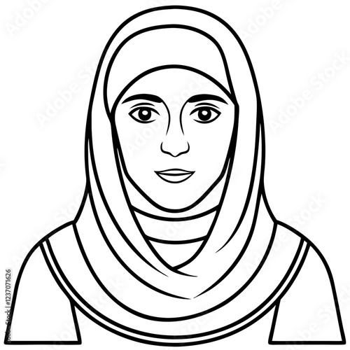 Muslim woman niqab flat avatar