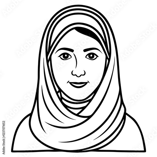 Muslim woman niqab flat avatar