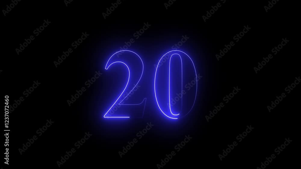 Glowing neon number 20% discount big offer sale business animation. 20% percent off neon sign banner , Glowing neon number 20% discount big offer sale business animation. 20% percent off neon sign banner ,