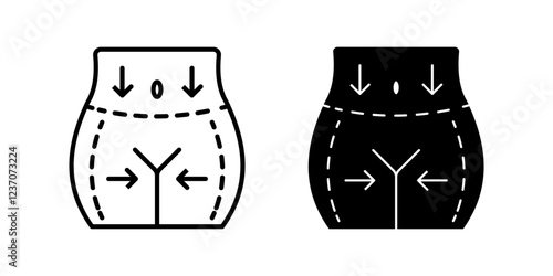 liposuction Icon set. Symbol isolated white background. vector illustration. color editable.