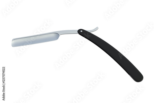 Fotografia Open straight razor for shaving isolated on white background