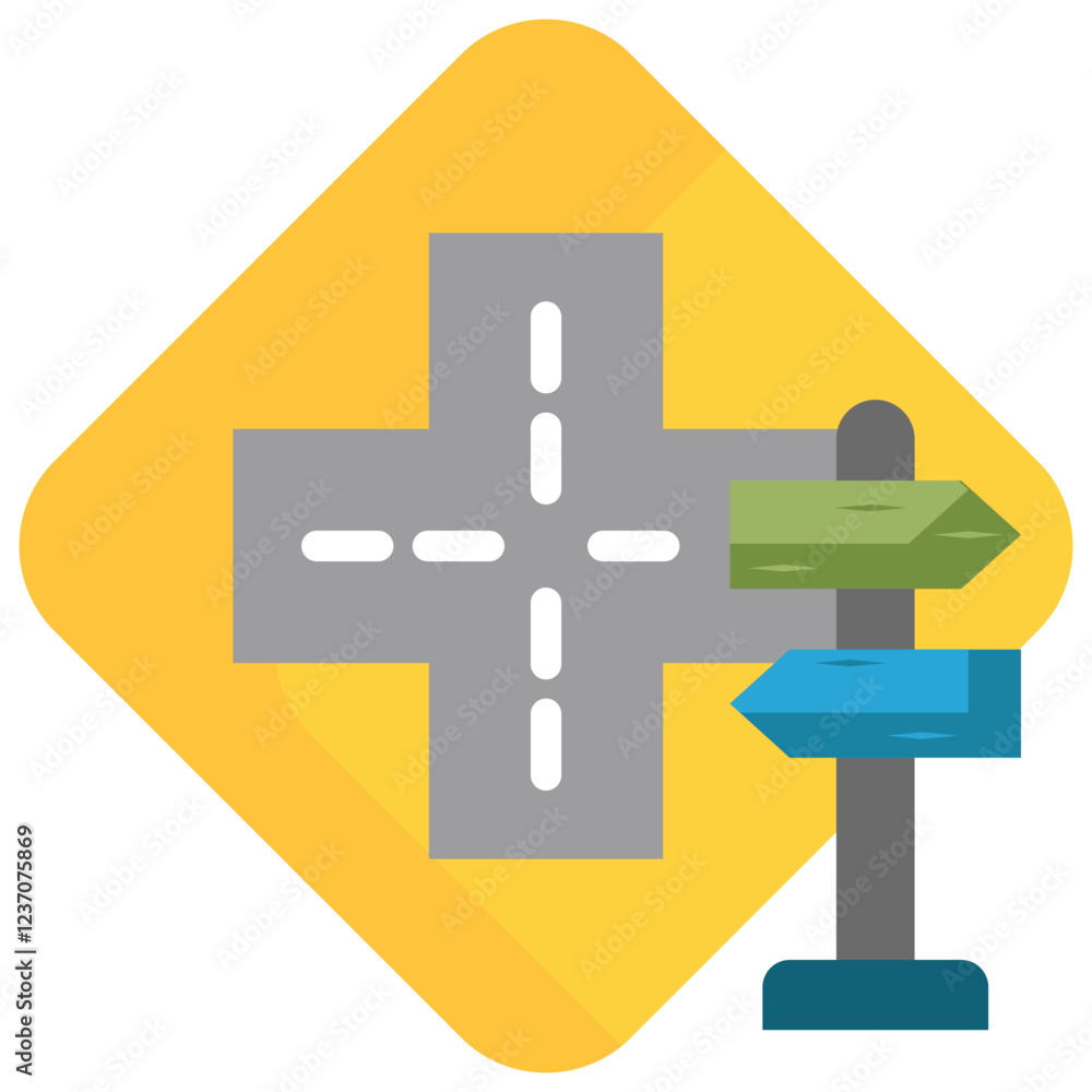 Obraz premium Crossways Sign Icon