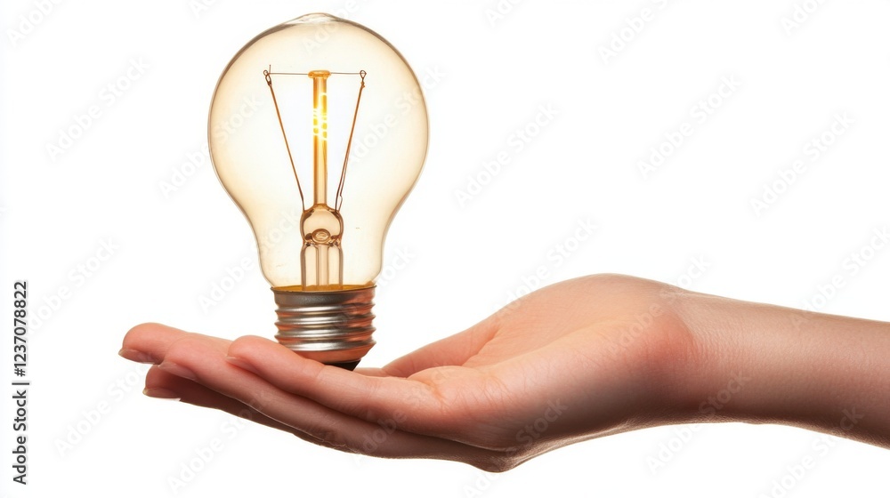 Illuminating Ideas: A Light Bulb in a Hand Illuminating Ideas: A Light Bulb in a Hand