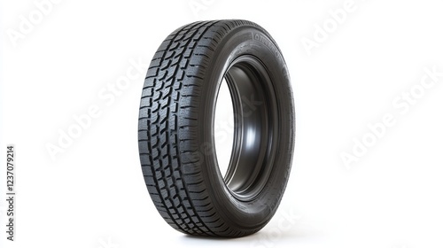 Wallpaper Mural Close-up view of a black car tire, showcasing its tread and sidewall details. Ideal for automotive blogs and websites. Torontodigital.ca