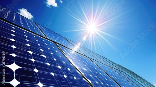 Solar Panels Basking In Bright Sunlight On A Clear Day photo