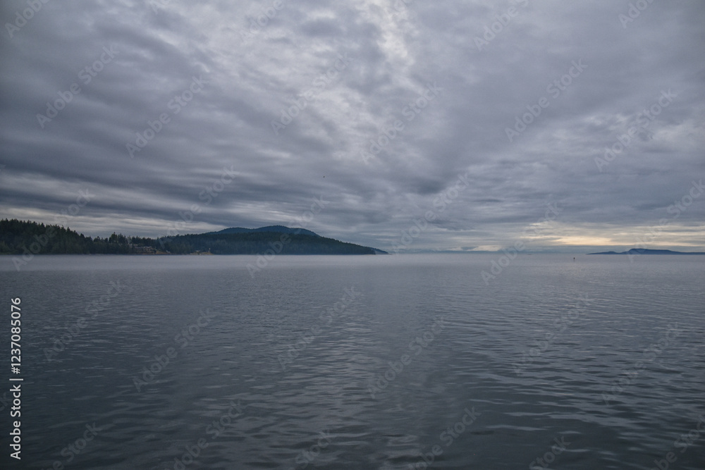 Friday Harbor and Orcas Island Scenic view from aboard a ferry - San Juan Islands, Washington, USA Friday Harbor and Orcas Island Scenic view from aboard a ferry - San Juan Islands, Washington, USA