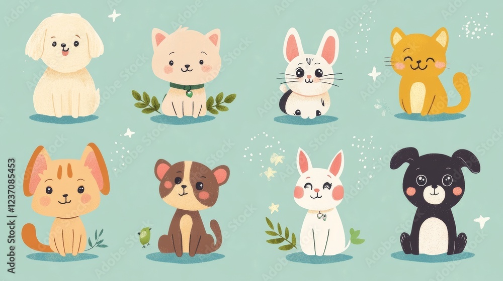 Adorable cartoon pet illustrations!
Find a playful mix of dogs, cats, birds, rabbits, and more in fun poses. These cute animals liven up any space with their cheerful presence. Adorable cartoon pet illustrations!
Find a playful mix of dogs, cats, birds, rabbits, and more in fun poses. These cute animals liven up any space with their cheerful presence.