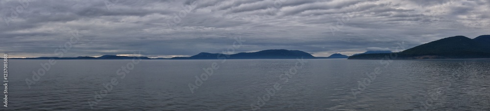 Friday Harbor and Orcas Island Scenic view from aboard a ferry - San Juan Islands, Washington, USA Friday Harbor and Orcas Island Scenic view from aboard a ferry - San Juan Islands, Washington, USA