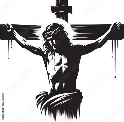 Jesus crucifixion vector illustration art