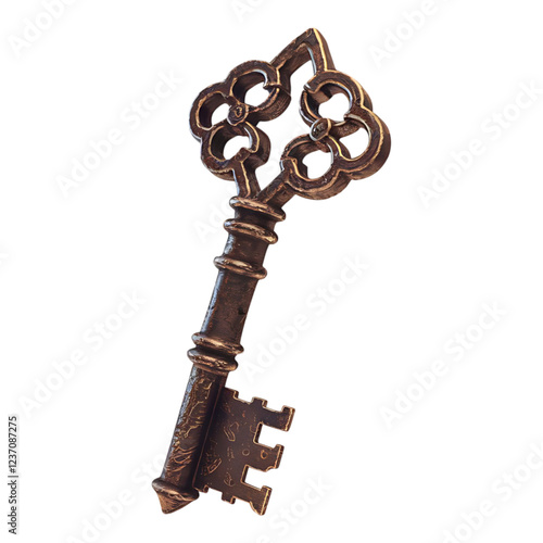 Antique Vintage Key with Ornate Design