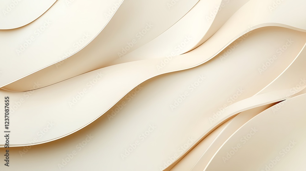 Fototapeta premium Abstract Cream Colored Wave Forms Design