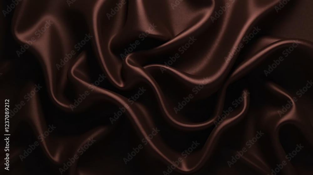 Fototapeta premium Deep brown silk fabric background