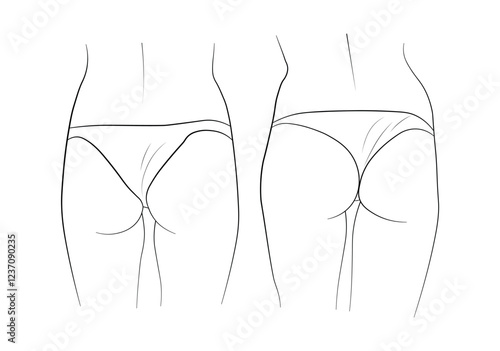 woman ass butt black and white hand drawing