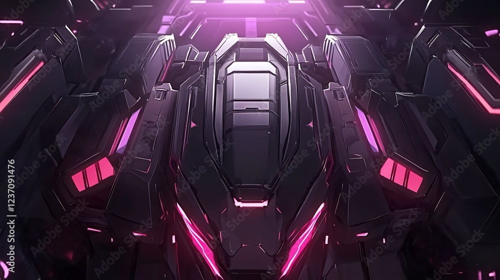 Fototapeta premium Abstract Futuristic Black And Pink Robotic Structure