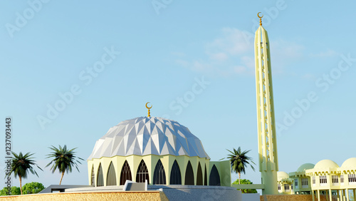 Tableau sur toile Al Nilin (The Two Niles) mosque in Omdurman