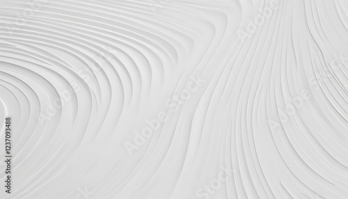 Serene White Abstract: Fluid Curvilinear Forms in Minimalist Design