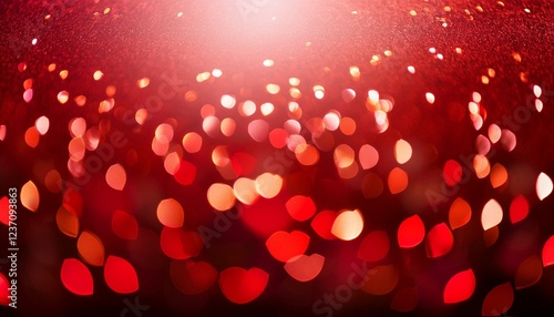 red lights bokeh effect texture love backrgound with copy space photo