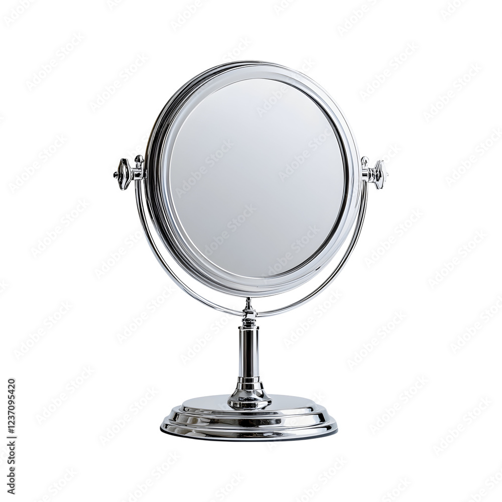 Adjustable Standing Mirror with Rotating Frame Isolated on Transparent Background Adjustable Standing Mirror with Rotating Frame Isolated on Transparent Background