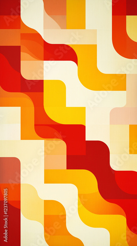 Obraz na płótnie Illustration of red, orange and yellow shapes with text space w salonie
