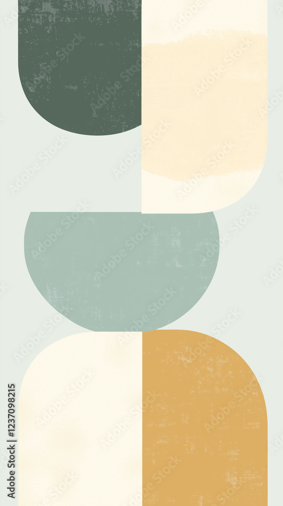 Dramatic rounded shapes in neutral colors vertical