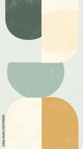 Obraz na płótnie Dramatic rounded shapes in neutral colors vertical w salonie