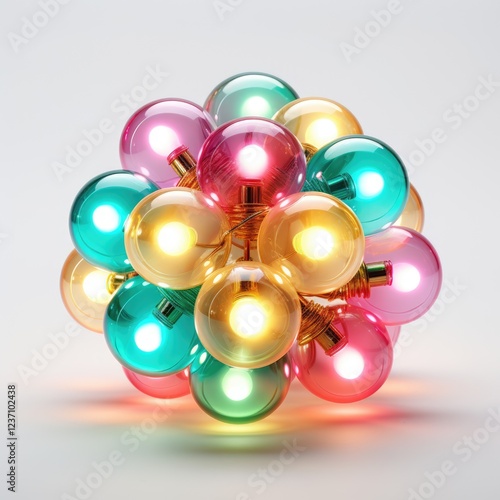 Colorful Christmas Lights - Vibrant Holiday Decoration photo