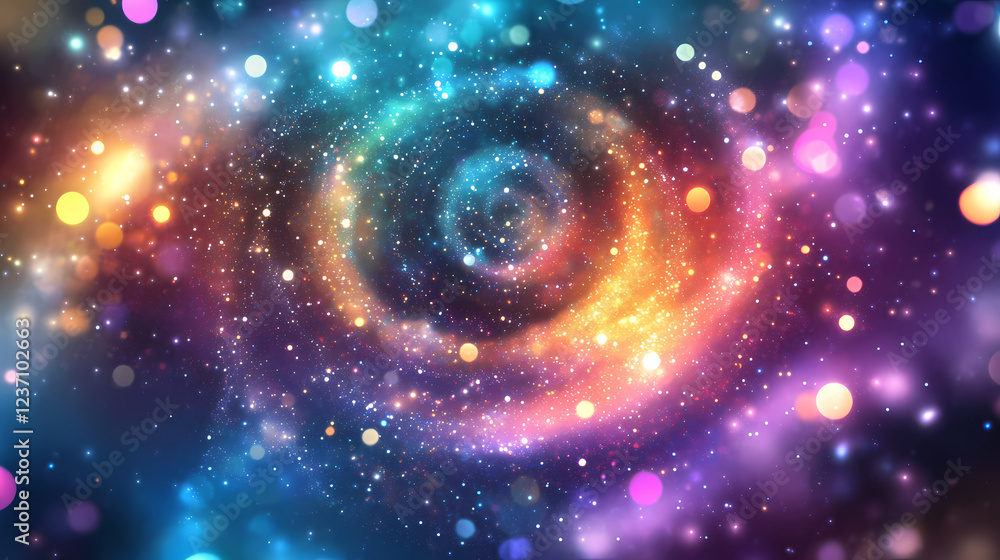 Fototapeta premium A dreamy holographic background featuring iridescent metallic swirls and glowing color gradients. Iridescent Glow. Illustration