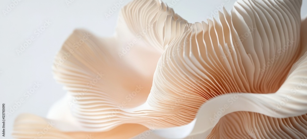 Abstract Organic Form in Light Peach and Beige Tones with Delicate Folds and Intricate Patterns - Elegant and Sophisticated Design Abstract Organic Form in Light Peach and Beige Tones with Delicate Folds and Intricate Patterns - Elegant and Sophisticated Design