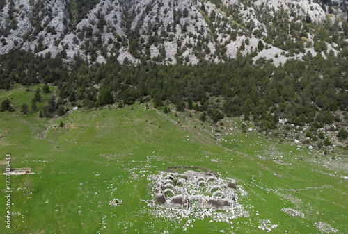 Eynif Tol Khan Caravanserai, located in Ibradi, Antalya, Turkey, was built in the 13th century. It is in a dilapidated state. photo