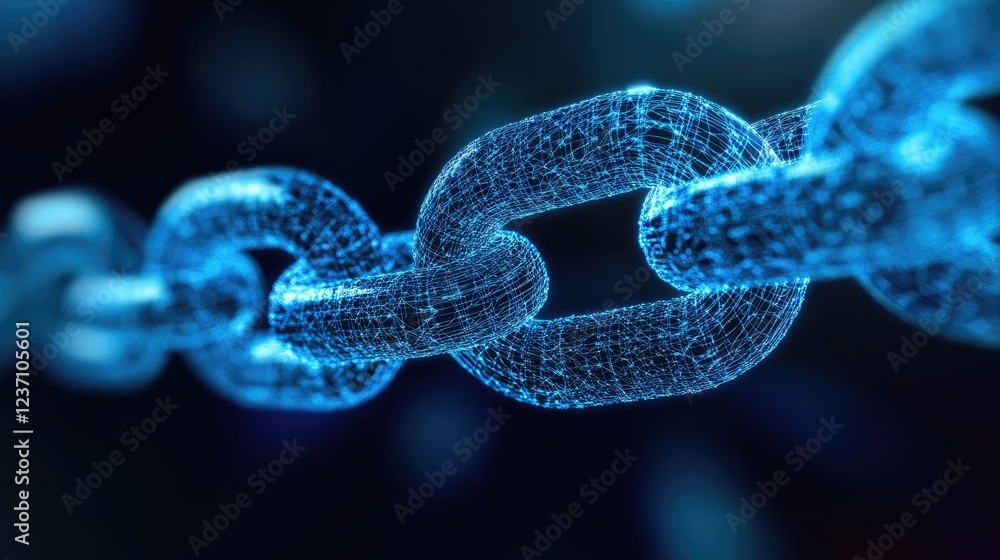 Abstract Blue Digital Chain Link Network Abstract Blue Digital Chain Link Network
