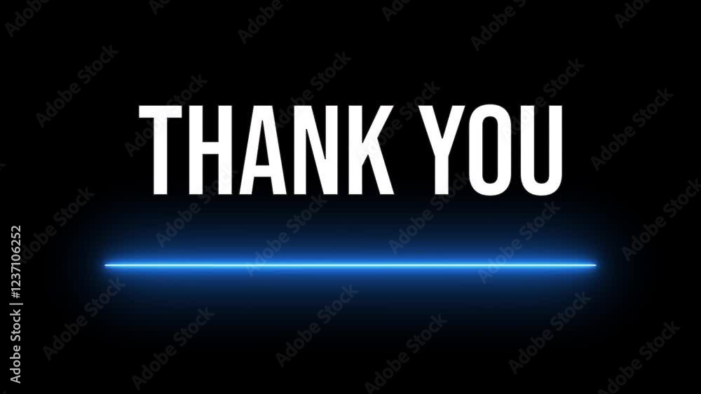 Animated video saying thank you for watching with with neon line effect on black background Animated video saying thank you for watching with with neon line effect on black background