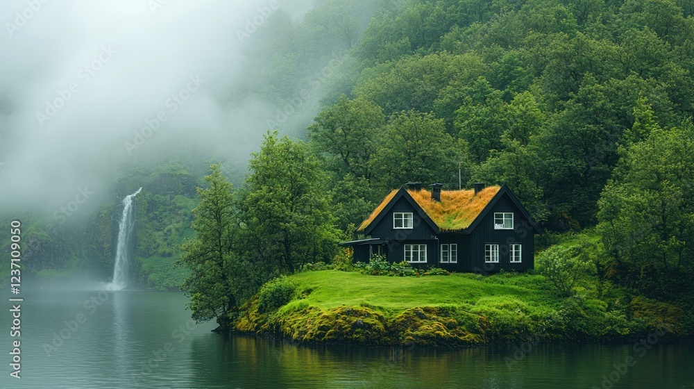 Secluded Lake House in Misty Mountain Secluded Lake House in Misty Mountain