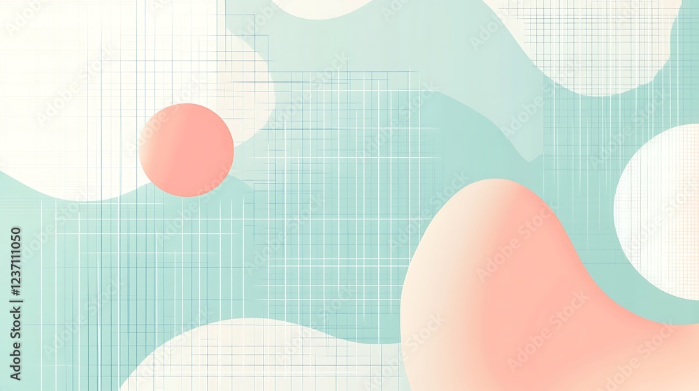 Abstract Pastel Shapes Grid Background Design Abstract Pastel Shapes Grid Background Design