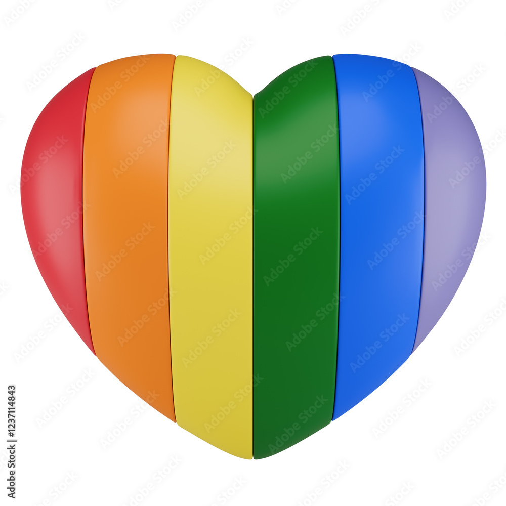 Fototapeta premium Stylized rainbow heart. LGBT. Isolated on transparent background