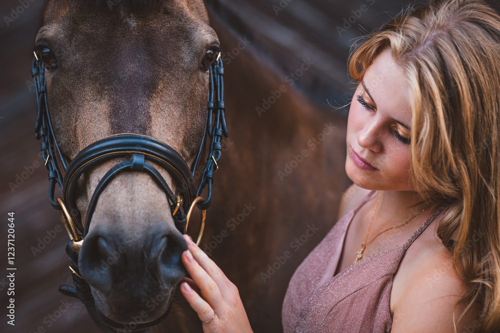 Fototapeta premium Pferd & Mädchen