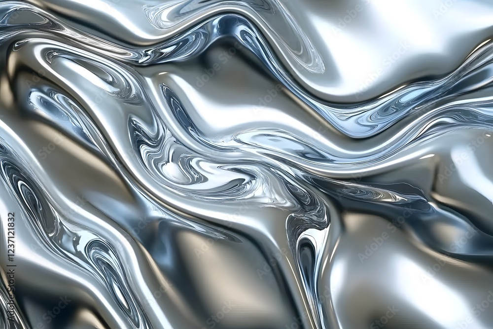 Abstract Liquid Metal Texture Silver Chrome Swirling Reflective Shiny Background Abstract Liquid Metal Texture Silver Chrome Swirling Reflective Shiny Background