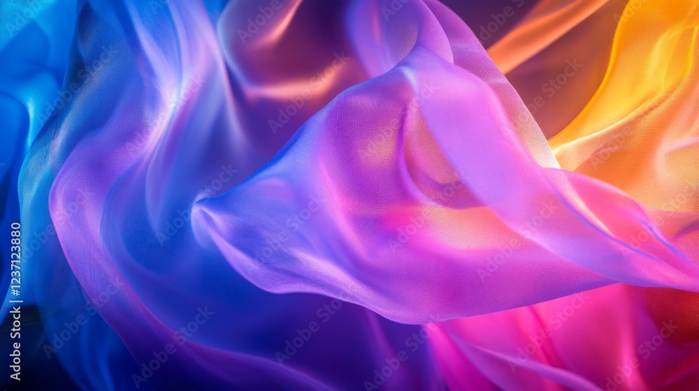 Obraz premium Colorful Flowing Fabric Textures with Light and Shadow Play