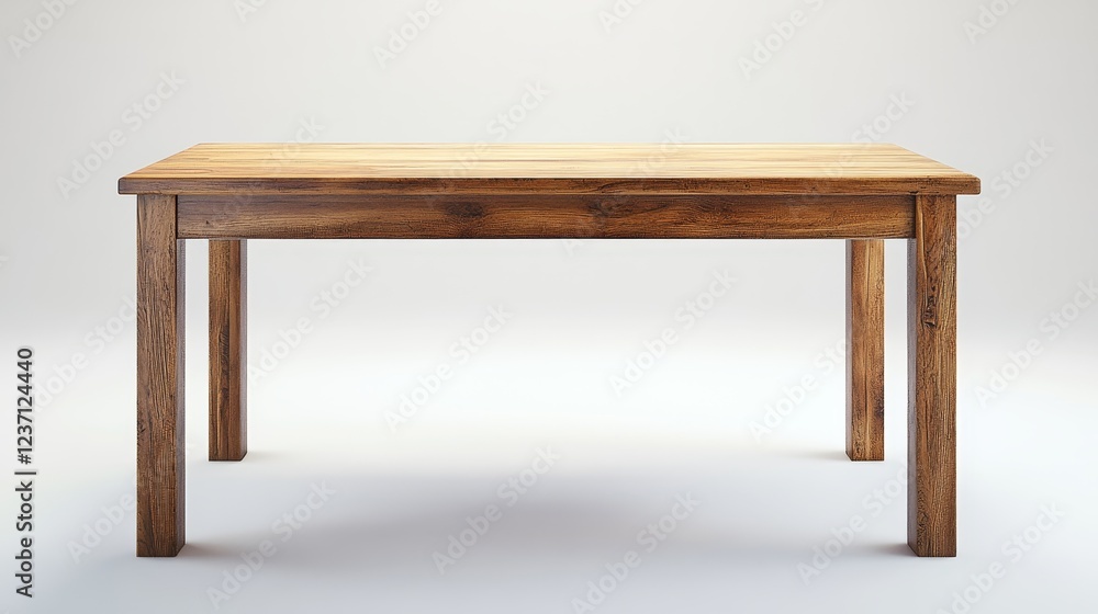 Wooden table with a flat surface, shown alone on a white background, with lots of room to add whatever you want. Wooden table with a flat surface, shown alone on a white background, with lots of room to add whatever you want.