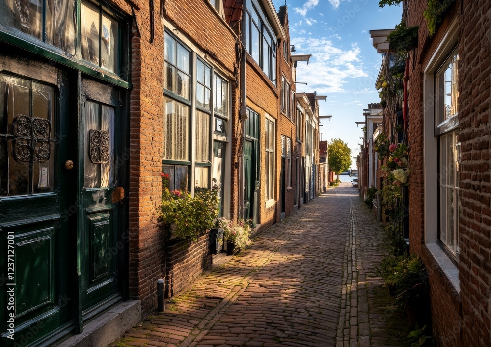 Street Scene Featuring Minimalist Dutch Canal Houses, a Taste of Historical Architecture in Amsterdam Street Scene Featuring Minimalist Dutch Canal Houses, a Taste of Historical Architecture in Amsterdam