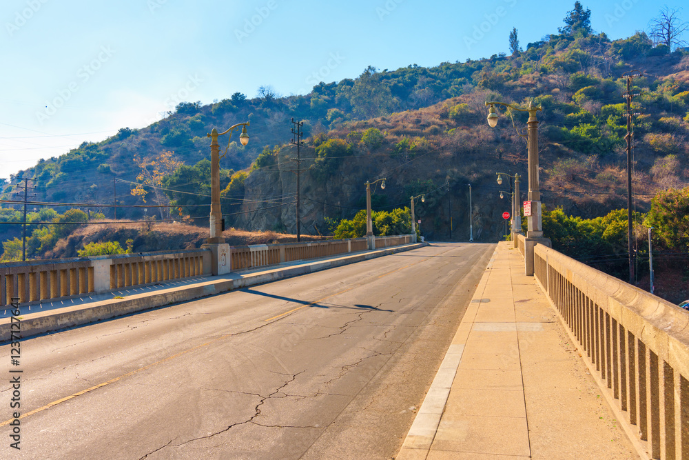 Silent Bridge in Los Angeles During Wildfires Silent Bridge in Los Angeles During Wildfires