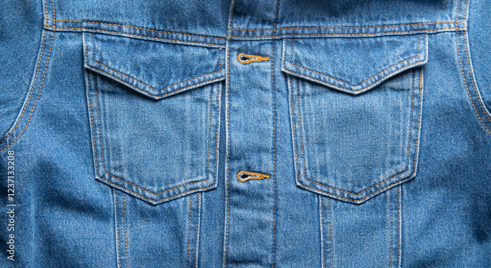 Fototapeta premium Blue denim background. Closeup view