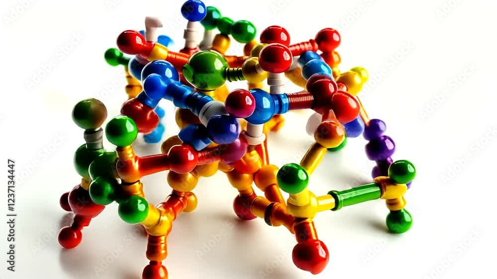Colorful molecular structure models on a white background Colorful molecular structure models on a white background