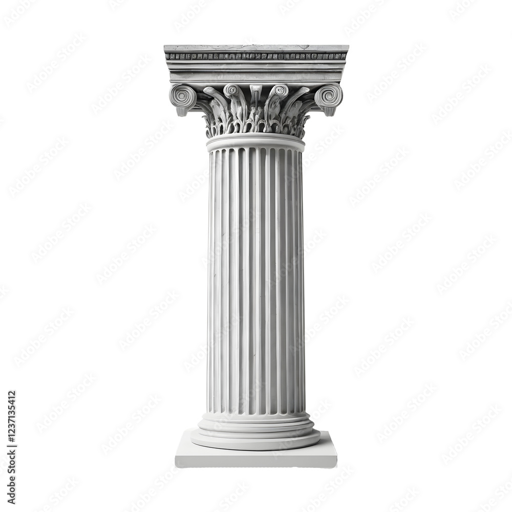 Fototapeta premium Elegant Classic Column on a Transparent Background