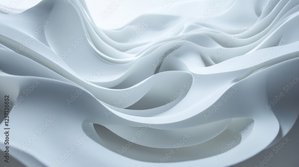 Obraz premium Elegant Flowing White Fabric Texture for Soft Background Design