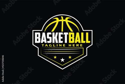 basketball logo lineart simple vector illustration template icon graphic design.	