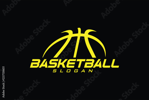 basketball logo lineart simple vector illustration template icon graphic design.