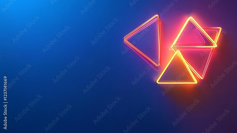 Naklejka premium Neon Triangles Abstract Geometric Design
