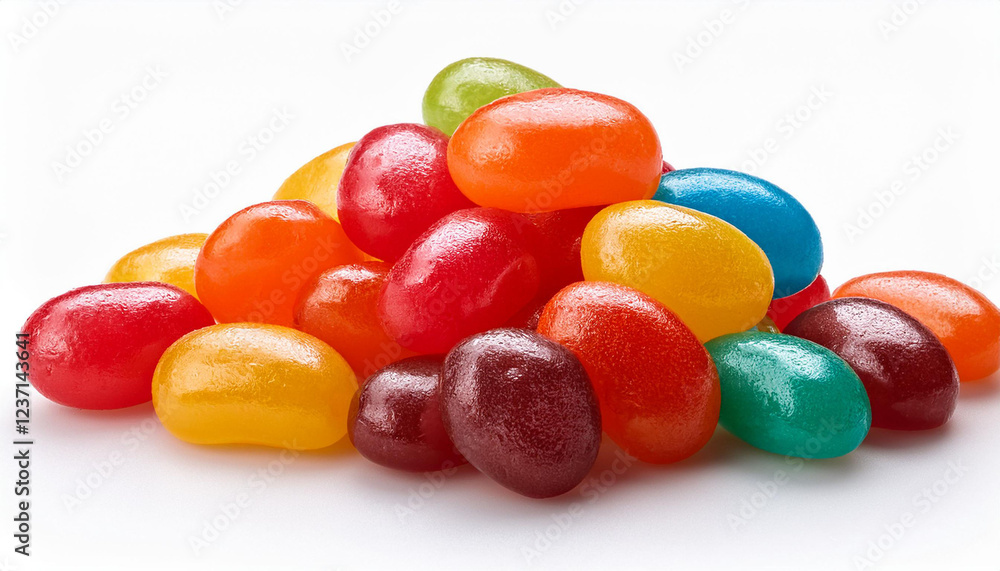 pile of multiple jelly bean candies on a white background pile of multiple jelly bean candies on a white background
