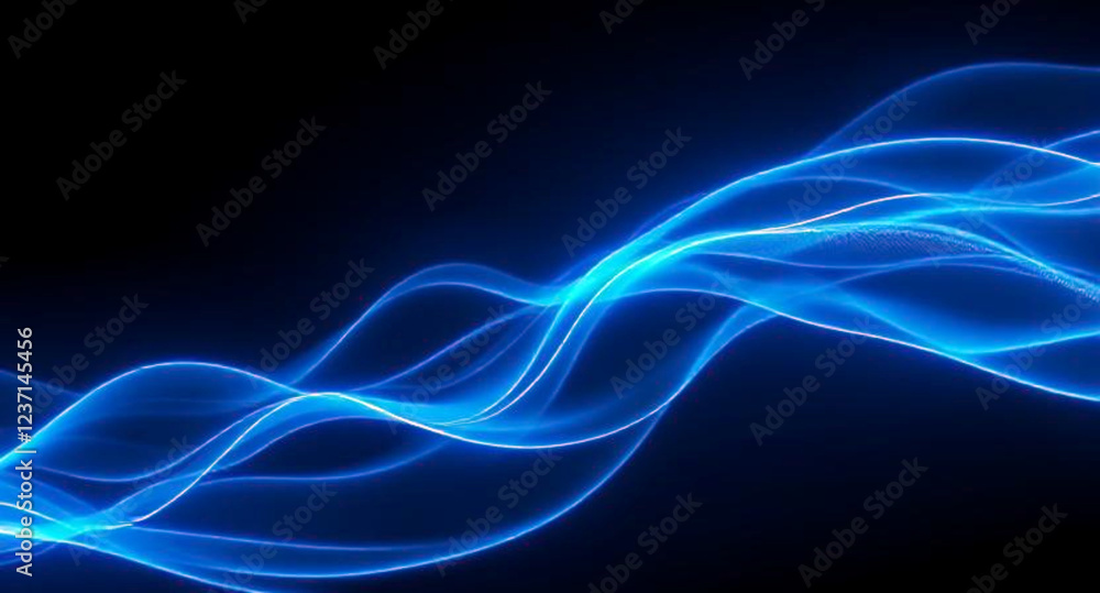 Abstract Blue Flowing Waves Against a Dark Background, Wallpaper Dark Futuristic Blue Backgrounds Abstract Blue Flowing Waves Against a Dark Background, Wallpaper Dark Futuristic Blue Backgrounds
