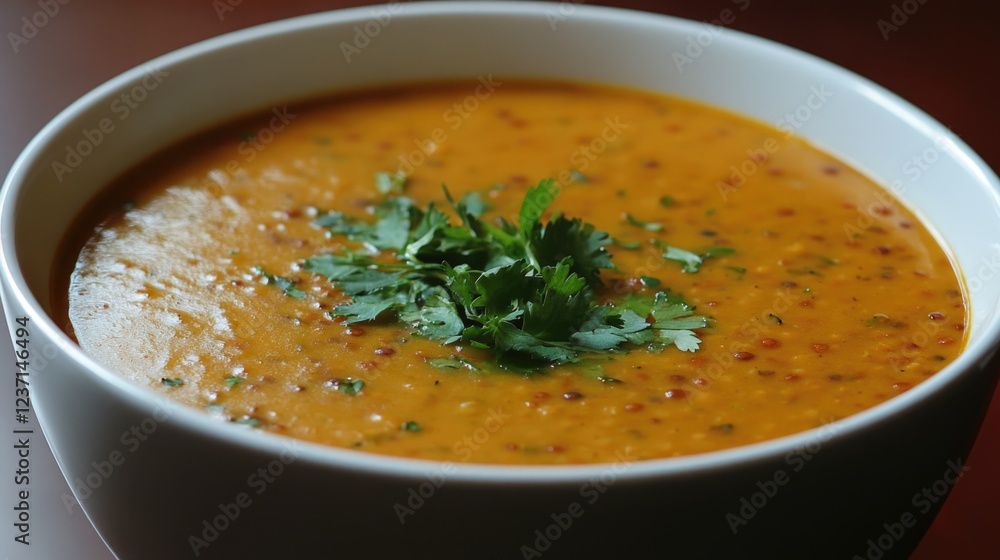 Creamy chili soup, Indian style, with garlic garnish to enhance the flavors. Creamy chili soup, Indian style, with garlic garnish to enhance the flavors.